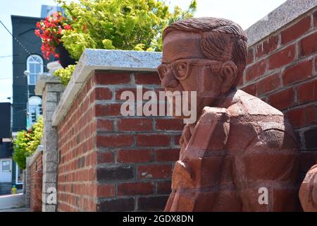 Figur von Tommy Jarrell von der wittling Wall in Mount Airy North Carolina Stockfoto