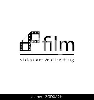 Filmstreifen, einfacher konzeptueller Schriftzug. Vektorgrafik. Stock Vektor