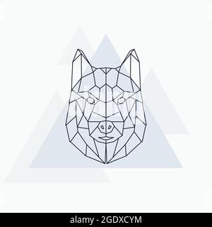 Husky Hund Husky. Abstraktes geometrisches Tier. Vektorgrafik. Stock Vektor