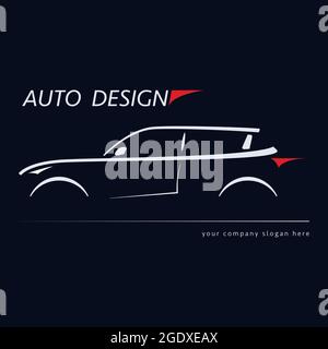 Design-Auto. Konzept Automotive Themen. Vektorgrafik. Stock Vektor