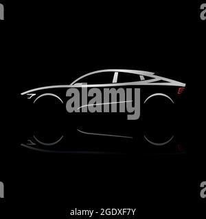 Design Concept Car. Mietwagen Umreißen. Vektorgrafik. Stock Vektor