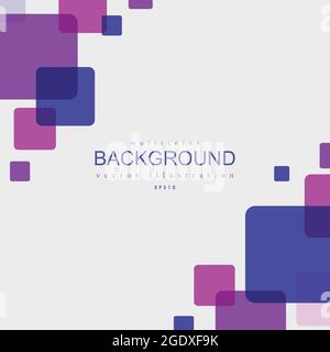 Vektorhintergrund mit abgerundeten farbigen Quadraten. Stock Vektor