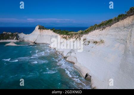 Akra Drastis - Kap Drastis, nordwestlichster Punkt der Insel Korfu, Ionische Insel in Griechenland Stockfoto