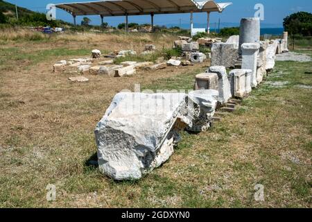 Die antike Stadt Parion befindet sich im Dorf Kemer in der Gemeinde Biga in der türkischen Provinz Çanakkale. Besuchsdatum: 29. juli 2021 Stockfoto