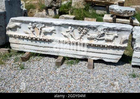 Die antike Stadt Parion befindet sich im Dorf Kemer in der Gemeinde Biga in der türkischen Provinz Çanakkale. Besuchsdatum: 29. juli 2021 Stockfoto