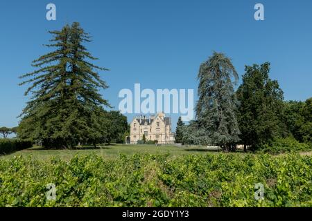 Château Lanessan, in Cussac, gelegen an der berühmten Weinstraße von Médoc in Gironde, Frankreich Stockfoto