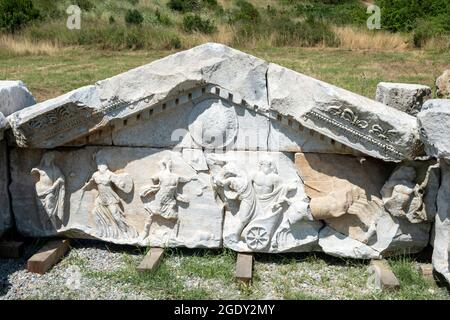 Die antike Stadt Parion befindet sich im Dorf Kemer in der Gemeinde Biga in der türkischen Provinz Çanakkale. Besuchsdatum: 29. juli 2021 Stockfoto