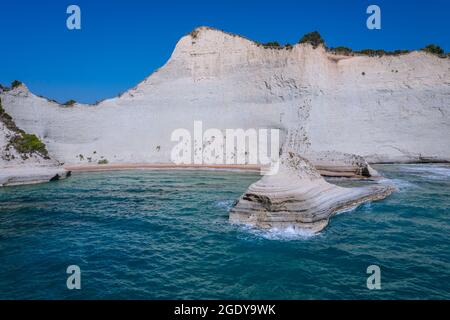 Akra Drastis - Kap Drastis, nordwestlichster Punkt der Insel Korfu, Ionische Insel in Griechenland Stockfoto