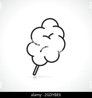 Candy Cotton Thin line Icon isoliertes Design Stock Vektor