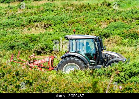 Landmaschinen, La Hague, Departement Manche, Cotentin, Region Normandie, Frankreich Stockfoto