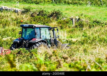 Landmaschinen, La Hague, Departement Manche, Cotentin, Region Normandie, Frankreich Stockfoto