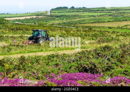 Landmaschinen, La Hague, Departement Manche, Cotentin, Region Normandie, Frankreich Stockfoto