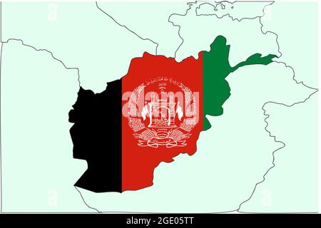 Vektor-Illustration von Afghanistan Flagge Karte. Stock Vektor