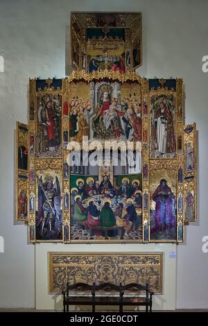 Altarbild des heiligen Abendmahls im Museum der Kathedrale von Segorbe, Castellon, Spanien, Europa Stockfoto
