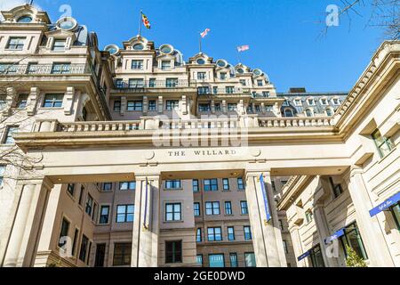 Washington DC, Pennsylvania Avenue The Willard Intercontinental, historisches Hotel, moderner Anbau vor dem äußeren Vordereingang, Stockfoto