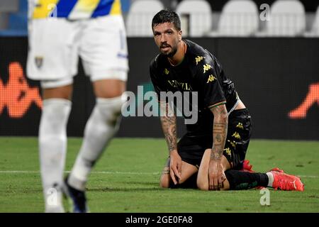 Ferrara, Italien. Januar 2016. Francesco Forte vom FC Venezia reagiert während des Fußballspiels zwischen dem FC Venezia und Frosinone Calcio im Stadion Paolo Mazza in Ferrara (Italien) am 15. August 2021. Foto Andrea Staccioli/Insidefoto Kredit: Insidefoto srl/Alamy Live News Stockfoto