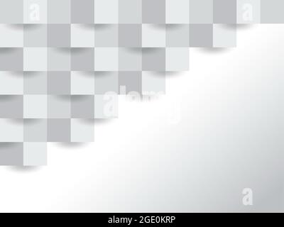 Abstrakte weiße Würfel Struktur Hintergrund mit Schatten. Graue Urbane Textur. Kreativer 3d-Hintergrund.Weiße minimalistische Textur.3d-Illustration. Stockfoto