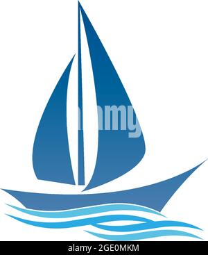 Segelboot Logo Symbol Design Vektor Illustration Vorlage Stock Vektor