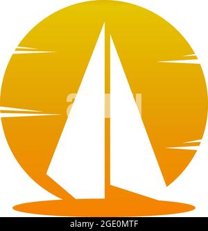 Segelboot Logo Symbol Design Vektor Illustration Vorlage Stock Vektor