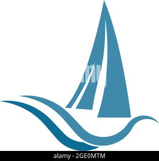 Segelboot Logo Symbol Design Vektor Illustration Vorlage Stock Vektor