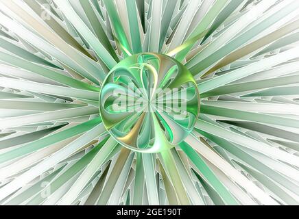 Digitale Computer fraktale Kunst. Abstrakte fraktale empfindliche leichte Glasblase. Farben Blase fraktal. Stockfoto