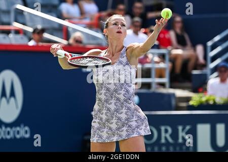 15. August 2021: Camila Giorgi (ITA) spielt beim Finale der WTA National Bank Open im IGA Stadium in Montreal, Quebec. David Kirouac/CSM Stockfoto