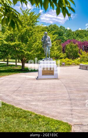 Die Hommage-Skulptur an die Bedford Boys am National D-Day Memorial in Bedford, Virginia. Stockfoto