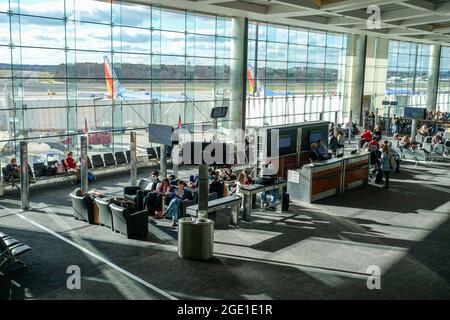 Die Terminalhalle für Southwest Airlines am Baltimore-Washington International Airport. Stockfoto