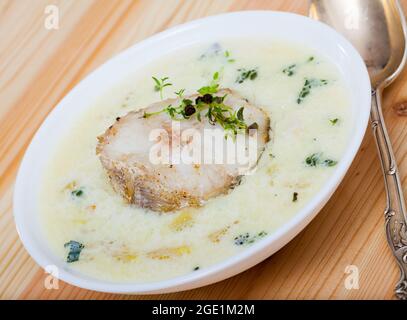 Schottische Suppe Cullen Skink Stockfoto