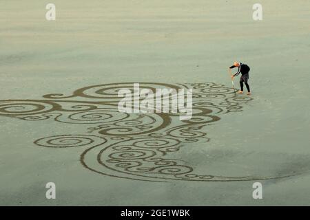 Circles in the Sand, Bandon State Park - Face Rock Viewpoint, Bandon, Oregon Stockfoto