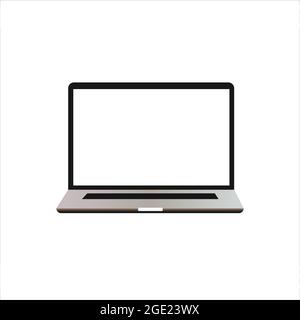 Laptop-Vektor isoliert. Angenehmer Arbeitsbereich. Realistischer Laptop oder elektronisches Gadget. Arbeiten Sie von zu Hause aus. Stock Vektor