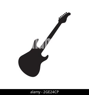 Gitarren-Symbolvektor, akustischer Musikinstrumentenvektor isoliert auf Weiß. Stock Vektor