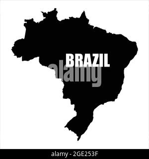 Brasilien-Karte auf weißem Hintergrund. Kartenvektor. Stock Vektor