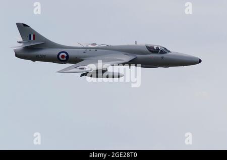 Hawker Hunter, T7 XL573, G-BVGH, bei RNAS Yeovilton, Somerset Stockfoto