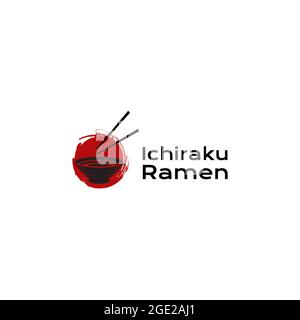 Ramen Logo Design Illustration, Japanisches Essen Ramen, Vector Logo Template, Japanisches Restaurant, Ramen Restaurant, Food Icon, Vektor-Design illustrationo Stock Vektor