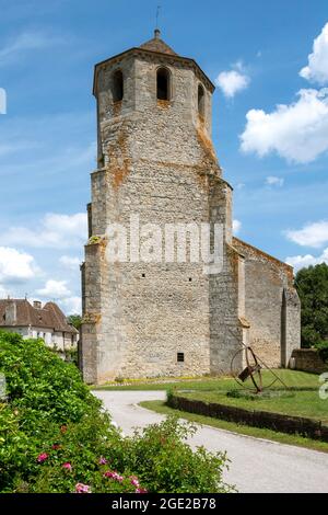 Verneuil en Bourbonnais bemalte Kirche, Departement Allier, Auvergne-Rhone-Alpes, Frankreich Stockfoto