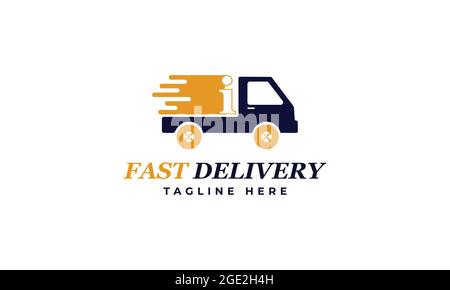 Brief I schneller Lieferdienst Logo Vektor Design Vorlage. Alphabet i Courier Logo Icon Design. Delivery Express Logo Design Stock Vektor