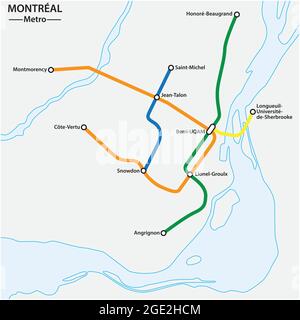 Abstrakte Metro-Karte der kanadischen Stadt Montreal Stock Vektor