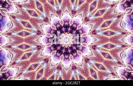 Nahtloses Muster in Ethno-Pink. Abstrakter Boho-Textildruck. Romantische Tapete Stockfoto