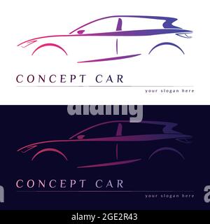 Concept Car Silhouette. Vektorgrafik. Stock Vektor
