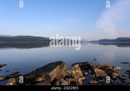 Seenlandschaft von Kilpisjärvi Stockfoto