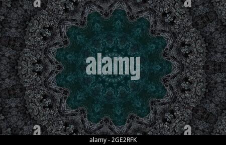 Ornamental Dekorative Kaleidoskop Bewegung Geometrischer Kreis, abstraktes florales Kaleidoskop, geometrisches ethnisches nahtloses Muster, komplizierte Folk-Backgrou Stockfoto