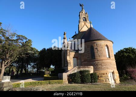 Kapelle des Erzengels St. Michael auf dem Friedhof Rookwood (offiziell Rookwood Necropolis genannt), Lidcombe, Sydney, NSW, Australien Stockfoto