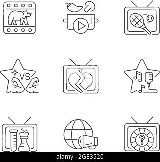 Lineare TV-Symbole eingestellt Stock Vektor