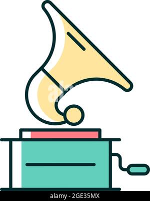 Gramophone RGB-Farbsymbol Stock Vektor