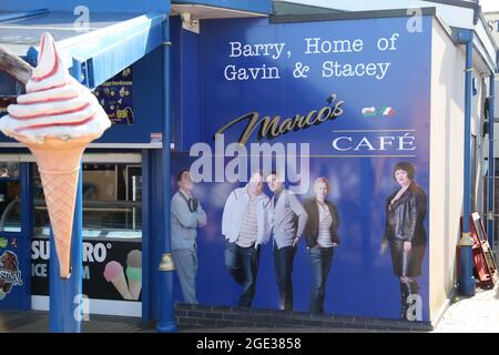 Marcos Cafe, Paget Road, Barry Island, South Wales, 2021 Stockfoto