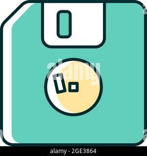 RGB-Farbsymbol der Diskette Stock Vektor