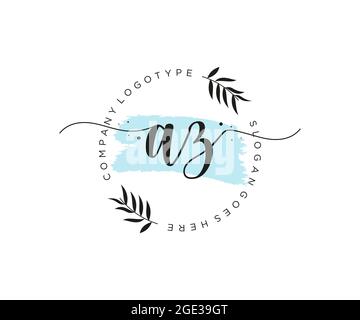 AZ feminine Logo Schönheit Monogramm und elegantes Logo-Design, Handschrift Logo der ursprünglichen Signatur, Hochzeit, Mode, Blumen und botanischen mit kreativen Stock Vektor