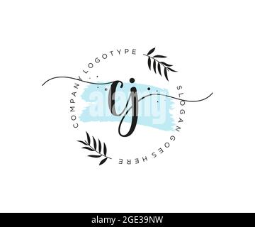 CJ feminine Logo Schönheit Monogramm und elegantes Logo-Design, Handschrift Logo der ursprünglichen Signatur, Hochzeit, Mode, Blumen und botanischen mit kreativen Stock Vektor