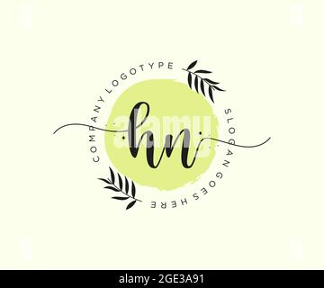 HN feminine Logo Schönheit Monogramm und elegantes Logo-Design, Handschrift Logo der ursprünglichen Signatur, Hochzeit, Mode, Blumen und botanischen mit kreativen Stock Vektor